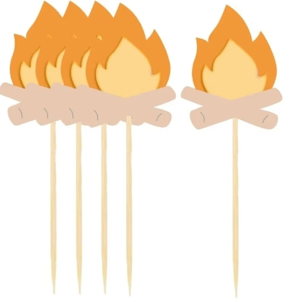 Fire Cupcake Toppers, Baby Shower Cake Decorations Fireman Themed Cake Topper